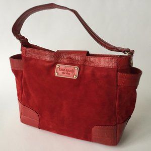 Kate Spade Red Suede with Faux Croc trim